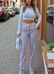 Kadın Dar Kesim Keten Çizgili Cepli Havuç Pantolon 3394210