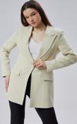 Bej Kruvaze Uzun Blazer Ceket