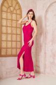 Kadın Ip Askılı Yırtmaçlı Uzun Pliseli Elbise / Özel Gün / Günlük /davet Elbise 3609190