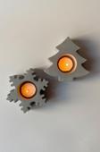 Sin İstanbul 2'Li Yılbaşı Tealight Mumluk Seti Gri