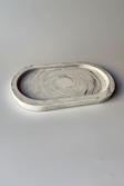 Sin İstanbul Oval Tabak Beton Beyaz Mermer Desen