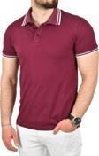 DeepSEA Erkek Bordo Slim Fit Pamuklu Kumaş Polo Yaka Tişört Nefes Alan Dar Kesim Kıvrılmaz Yaka Tişört 2503021