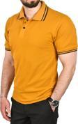 DeepSEA Erkek Hardal Sarısı Slim Fit Pamuklu Kumaş Polo Yaka Tişört Nefes Alan Dar Kesim Kıvrılmaz Yaka Tişört 2503021