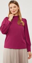 Fuşya Omuz İşlemeli Şifon Bluz