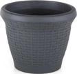 Omnipazar SO-HS01 Plastik Hasır Desenli Dekoratif Saksı 3.3 Litre No 1