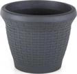 Omnipazar SO-HS02 Plastik Hasır Desenli Dekoratif Saksı 6 Litre No 2
