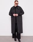 Siyah Kapitone Cep Detaylı Mont