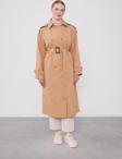 Camel Düğme Kapamalı Trençkot