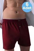 Uniquetrenders Erkek Pamuklu 6'Lı Havlu Bel Boxer Bordo S