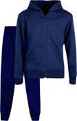Uniquetrenders Çocuk Unisex Kapüşonlu Fermuarlı Sweatshirt Ve Jogger Eşofman Altı 2'Li Takım Lacivert 6 Yaş