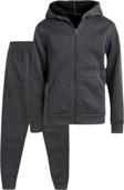 Uniquetrenders Çocuk Unisex Kapüşonlu Fermuarlı Sweatshirt Ve Jogger Eşofman Altı 2'Li Takım Füme 9 Yaş