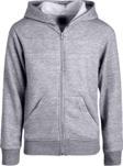 Uniquetrenders Çocuk Unisex Pamuklu Kapüşonlu Fermuarlı Sweatshirt Gri 9 Yaş