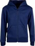 Uniquetrenders Çocuk Unisex Pamuklu Kapüşonlu Fermuarlı Sweatshirt Lacivert 9 Yaş