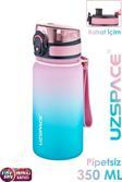 Uzspace 350 ML Pipetsiz Çift Renk Softtouch Tritan Çocuk Su Matarası -FFCOL350MLUZS
