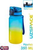 Uzspace 350 ML Pipetsiz Çift Renk Softtouch Tritan Çocuk Su Matarası -FFCOL350MLUZS