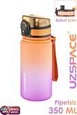 Uzspace 350 ML Pipetsiz Çift Renk Softtouch Tritan Çocuk Su Matarası -FFCOL350MLUZS