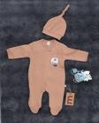 Miracool Fermuarlı Fil Desenli Bebek Tulum / Şapka Hediye / %100 Pamuklu / Yenidoğan Tulum