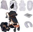 Joell 9Lu Unisex Bebek Seti/Joell Truva Travel Sistem Bebek Arabası/Puset/7Parça Tekstil Seti