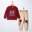 Riysgiyim Mickey Mause Baskılı Sweatshirt Eşofman Takımı