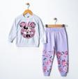Riysgiyim Mickey Çiçek Baskılı Kız Çocuk Swetshirt Eşofman Takımı