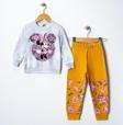 Riysgiyim Mickey Çiçek Baskılı Kız Çocuk Swetshirt Eşofman Takımı