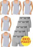Uniquetrenders Erkek 10'Lu Atlet Ve Boxer Takımı Ekonomik Paket Atlet Ve Boxer Set 5 Atlet 5 Boxer Gri M