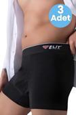 Uniquetrenders Erkek  Likralı Pamuklu 3'Lü  Boxer Siyah L