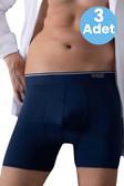 Uniquetrenders Erkek  Likralı Pamuklu 3'Lü  Boxer Lacivert XL