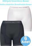 Uniquetrenders Erkek Dikişsiz/Seamless Nefes Alabilen Boxer 6 Adet Beyaz - Füme M-L