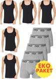 Uniquetrenders Erkek 10'Lu Atlet Ve Boxer Takımı Ekonomik Paket Atlet Ve Boxer Set 5 Atlet 5 Boxer Siyah - Gri XL
