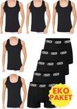 Uniquetrenders Erkek 10'Lu Atlet Ve Boxer Takımı Ekonomik Paket Atlet Ve Boxer Set 5 Atlet 5 Boxer Siyah - Siyah XL