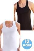Uniquetrenders Erkek Pamuklu 2 Renk 12'Li Atlet Siyah - Beyaz XL