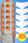 Uniquetrenders Erkek Pamuklu 6 Atlet 6 Slip Külot Set Gri - Beyaz L