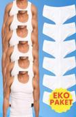 Uniquetrenders Erkek Pamuklu 6 Atlet 6 Slip Külot Set Beyaz - Beyaz XL