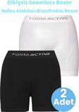Uniquetrenders Erkek Dikişsiz/Seamless Nefes Alabilen Boxer 2'Li Set Beyaz - Siyah M-L