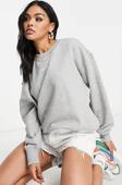 Nike Sportswear Essential Collection Fleece Oversized Crew Kadın Sweatshirt Gri Melanj