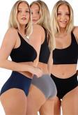 Uniquetrenders Kadın Pamuklu Penye Süprem Kumaş Bato Külot Kadın Bato Külot 3 Renk Lacivert - Gri - Siyah 2XL-3XL
