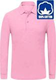 Uniquetrenders Erkek Çocuk Uzun Kol %100 Pamuklu Polo Yaka T-Shirt Günlük Ve Okul Uniforma Okul T-Shirt Pembe 11-12 Yaş