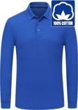 Uniquetrenders Erkek Çocuk Uzun Kol %100 Pamuklu Polo Yaka T-Shirt Günlük Ve Okul Uniforma Okul T-Shirt Saks Mavisi 11-12 Yaş
