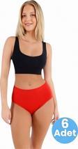 Uniquetrenders Kadın Pamuklu Penye Süprem Kumaş Bato Külot Kadın Bato Külot 6 Adet Kırmızı 2XL-3XL