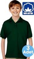 Uniquetrenders Erkek Çocuk 3'Lü %100 Pamuklu Polo Yaka T-Shirt Günlük Ve Okul Uniforma Okul T-Shirt Haki 14-15 Yaş
