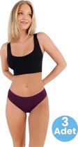 Uniquetrenders Kadın Pamuklu Penye Süprem Kumaş Bikini Külot Kadın Bikini Külot 3 Adet Mor 2XL-3XL