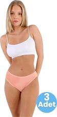 Uniquetrenders Kadın Pamuklu Penye Süprem Kumaş Bikini Külot Kadın Bikini Külot 3 Adet Yavruağzı 2XL-3XL