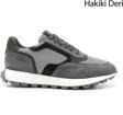 Erkek Gri Bağcıklı Hakiki Deri Sneaker