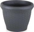 Omnipazar SO-HS06 Plastik Hasır Desenli Dekoratif Saksı 42 Litre No 6