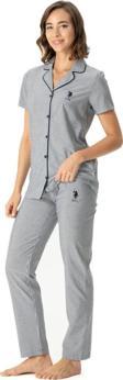 U.S. Polo Assn. Kadın Çizgili Boydan Patlı Pijama Takımı