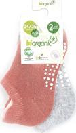 Biorganic Unisex 2'li Kaymaz Çorap 68487 Pudra - Gri 12-18 Ay