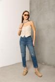 Mom Jean yüksek bel fermuarlı denim Kadın Kot Pantolon @Hamburg