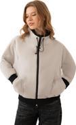 Spor Kadın Dik Yaka Su ve Rüzgar Geçirmez Oversize Crop Mevsimlik Yağmurluk Rüzgarlık