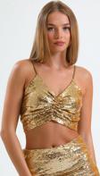 Sense Astarli Croptop Askili Bustiyer_Bus32491 Gold